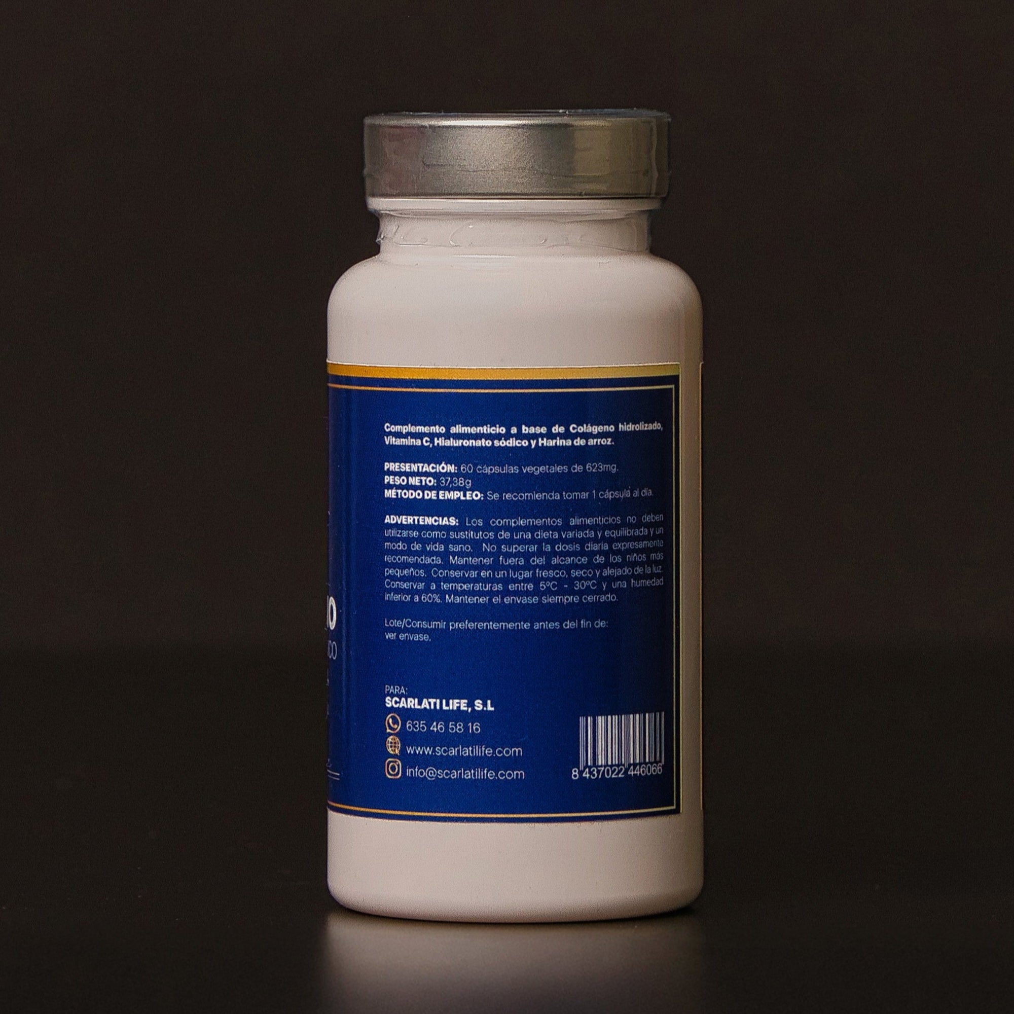 Colágeno Hidrolizado con Ácido Hialurónico y Vitamina C 60 Cápsulas