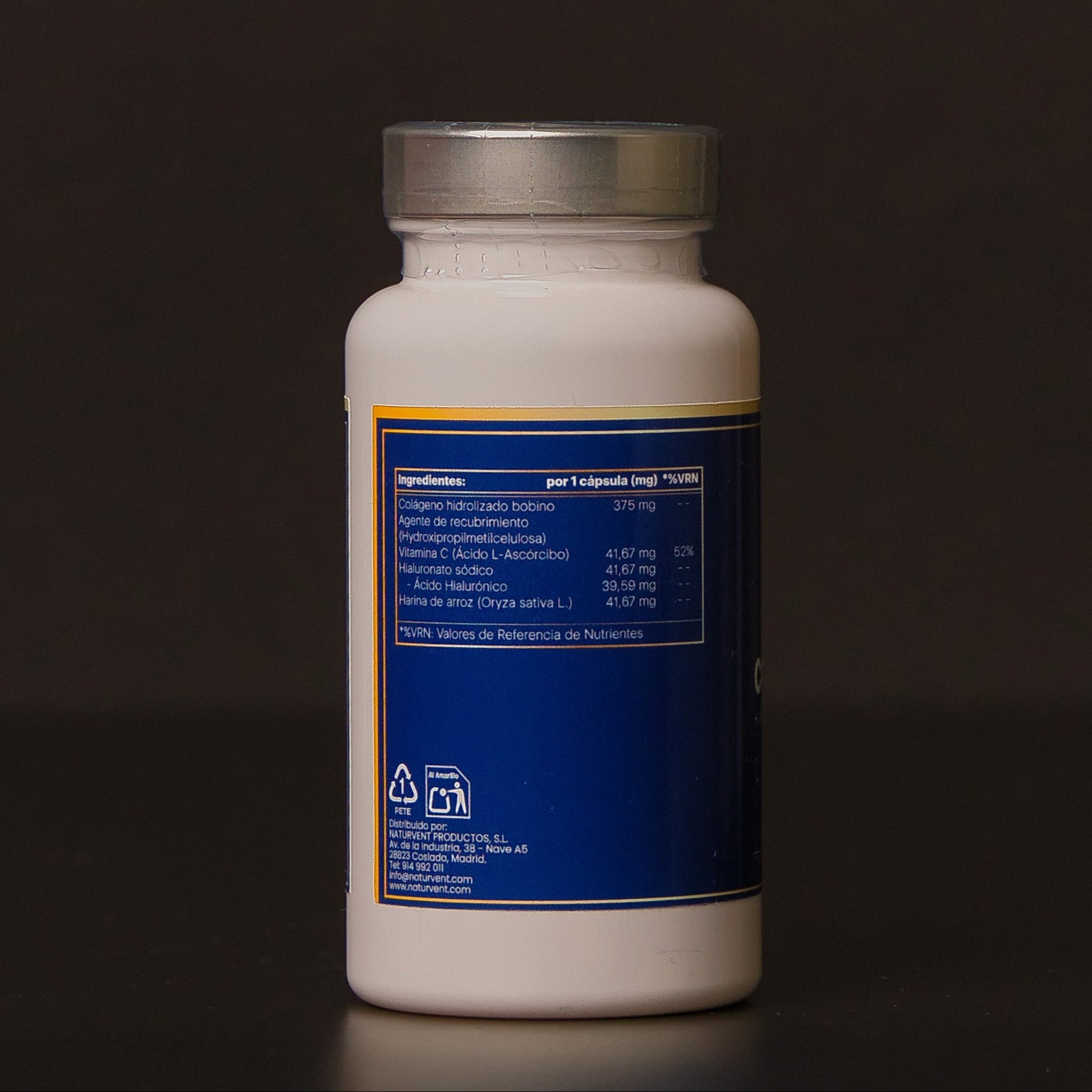 Colágeno Hidrolizado con Ácido Hialurónico y Vitamina C 60 Cápsulas
